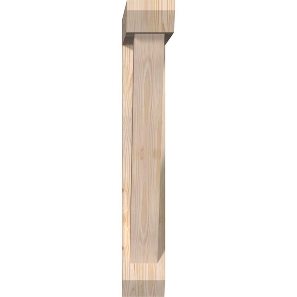 Traditional Slat Smooth Bracket W/ Offset Brace, Douglas Fir, 5 1/2W X 28D X 36H